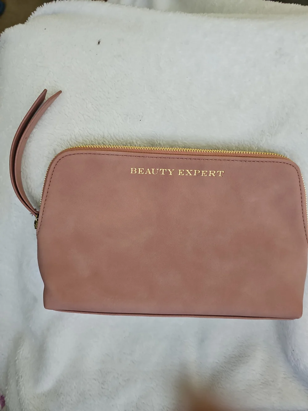 Beauty Expert Blush Pink Makeup Bag Travel Cosmetic Wristlet Pouch
